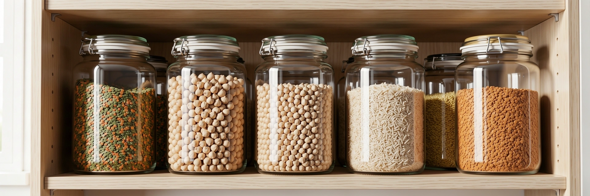 Ingrediente integrale în borcane de sticlă